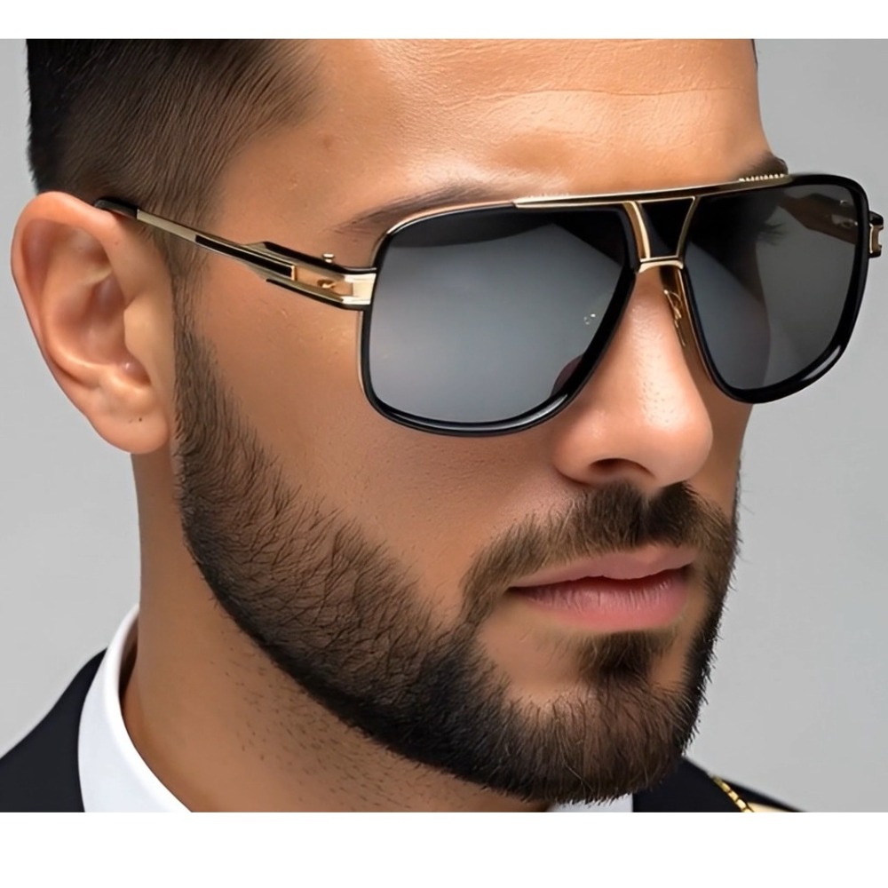 Square Oversized Sunglasses Flat Top Shield Sun Glasses Men‎ Women Shades Lentes
